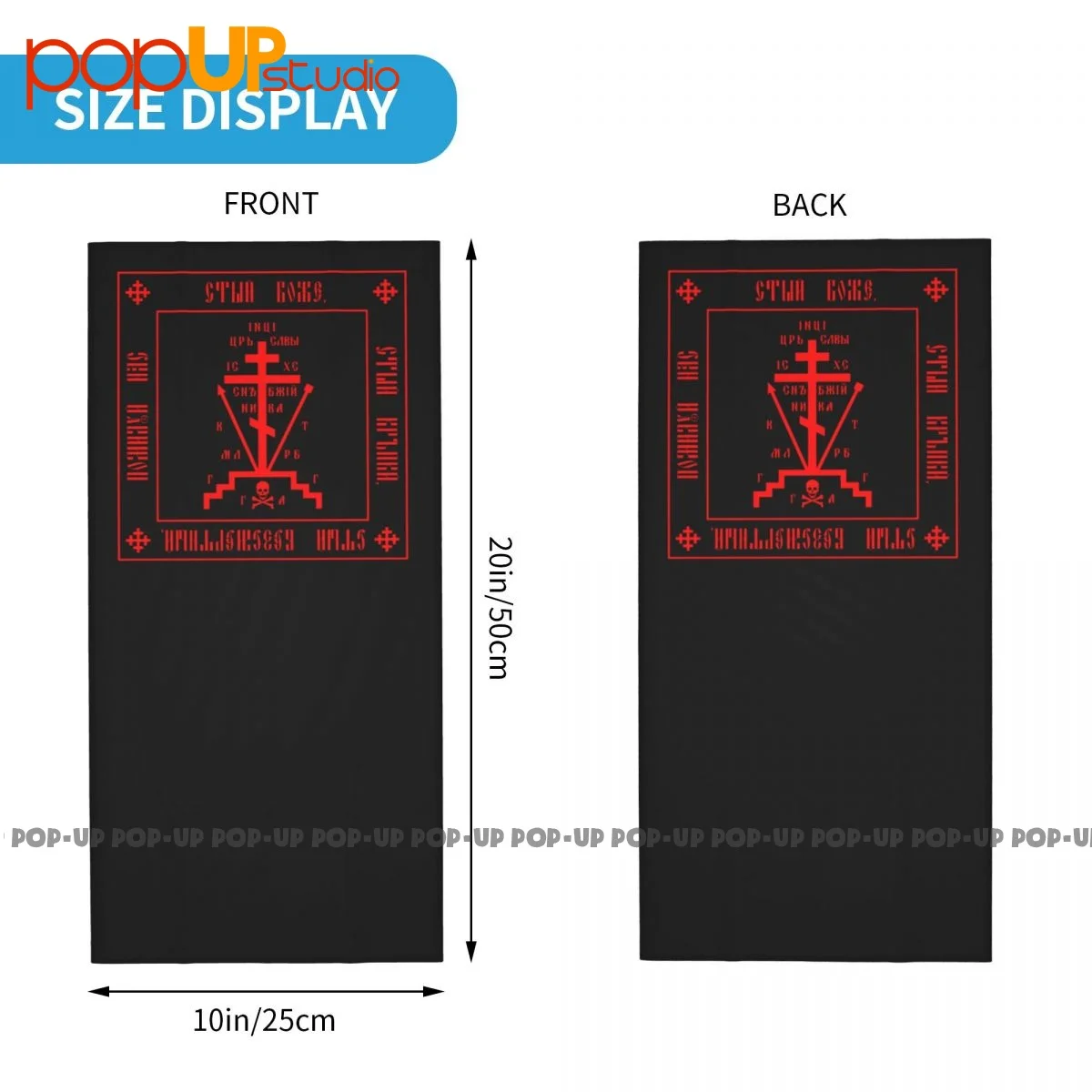 Calvary Cross Christian Orthodox Monastic Symbol Neck Gaiter Bandana Scarf Face Mask