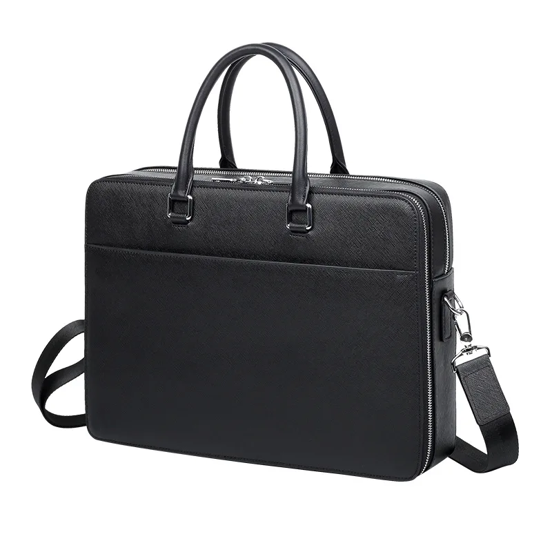 Fashion Men Briefcase Trendy Large-capacity Business Messenger Bags MenCommuter Multifunctional Mens Handbag Leather Laptop Bag