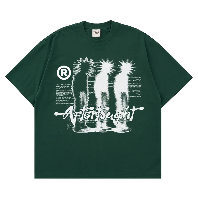 メンズヴィンテージ半袖Tシャツ,特大のイメージ,y2k影,ストリートウェア,アーバンウェア,ハラジュク,ヴィンテージ,美的ウェア