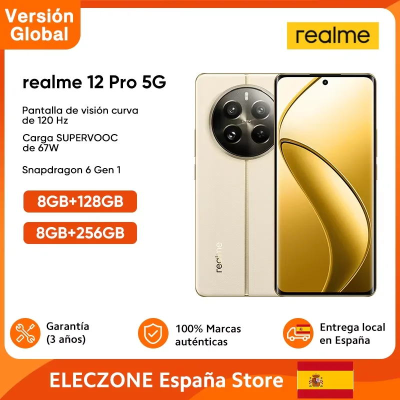[Estreno mondiale] realme 12 Pro 5G Smartphone Teleobiettivo da 32 MP Fotocamera per ritratti Sony IMX882 OIS Fotocamera Snapdragon ®   Processore 6 Gen 1