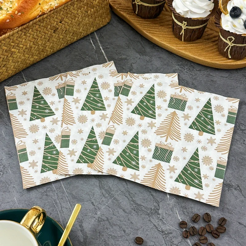 10/20 шт./упаковка, декоративные салфетки для рождественской ёлки, 33 х33 см