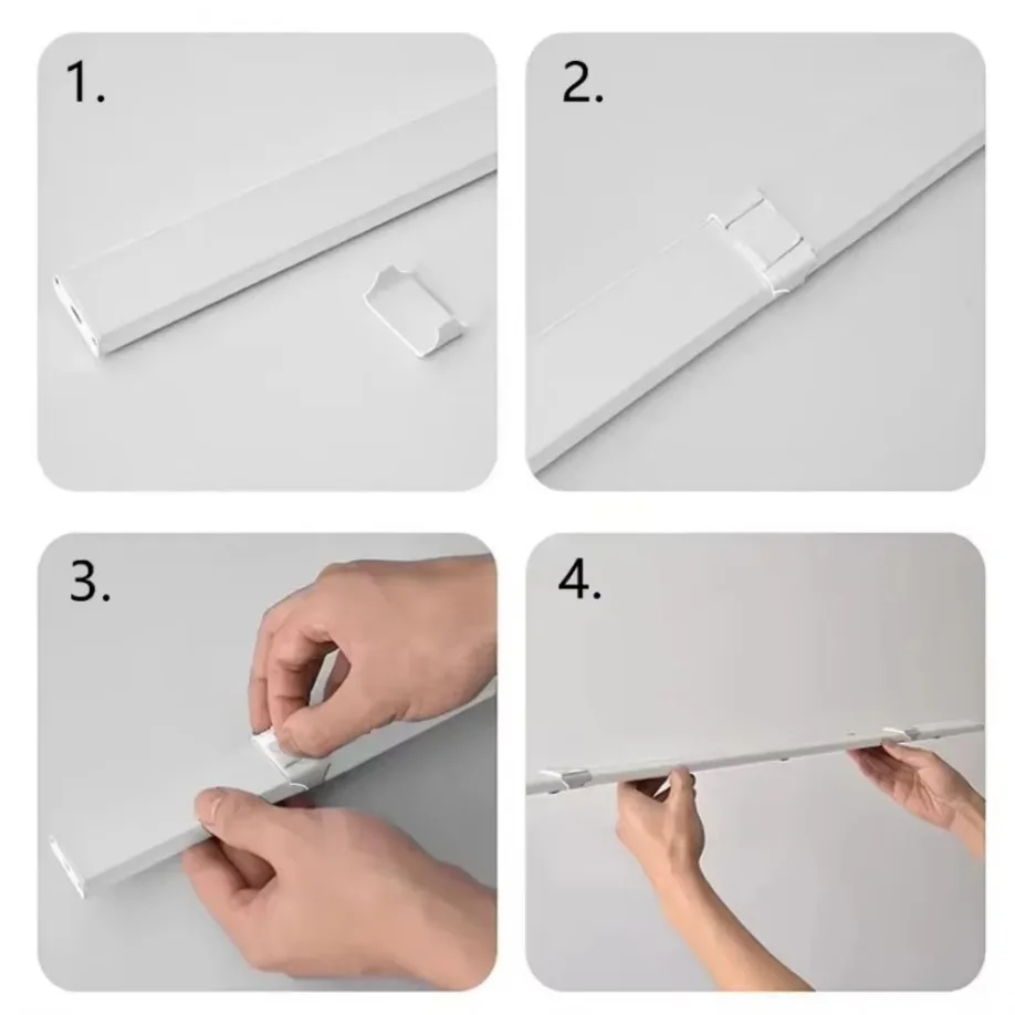 Luz LED nocturna con Sensor de movimiento regulable de 3 colores para iluminación de armario de cocina lámpara recargable por USB de 30CM/40CM/50CM/60CM