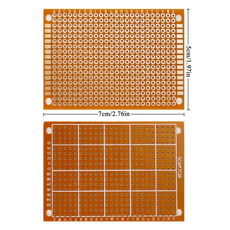 10PCS 5x7CM 5*7CM PCB Breadboard Protoboard Single-Sided Universal Printed Circuit Boards 1.2MM Thick DIY Set Yellow
