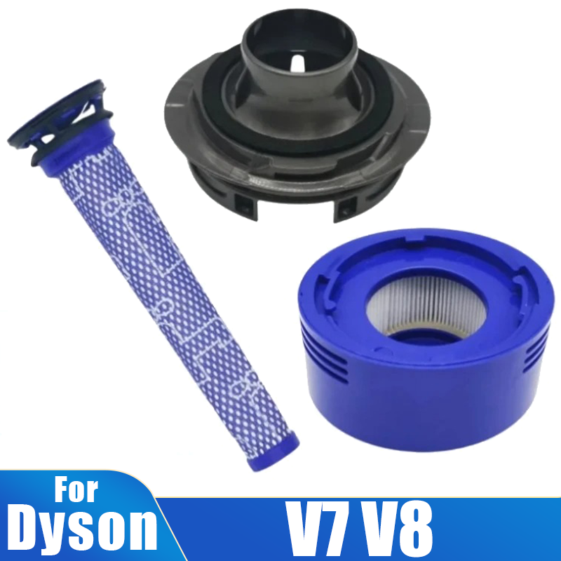 Filtros de poste Hepa y cubierta trasera del Motor para aspiradora Dyson V7 V8, piezas de repuesto del filtro frontal de la cubierta trasera del Motor