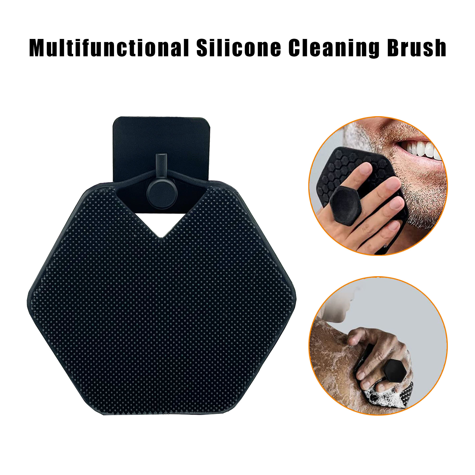 Body Scrubber Exfoliates Deep Cleans Silicone Shower & Bathroom Accessory with Bespoke Bristles and Ergonomic Handles with Hook