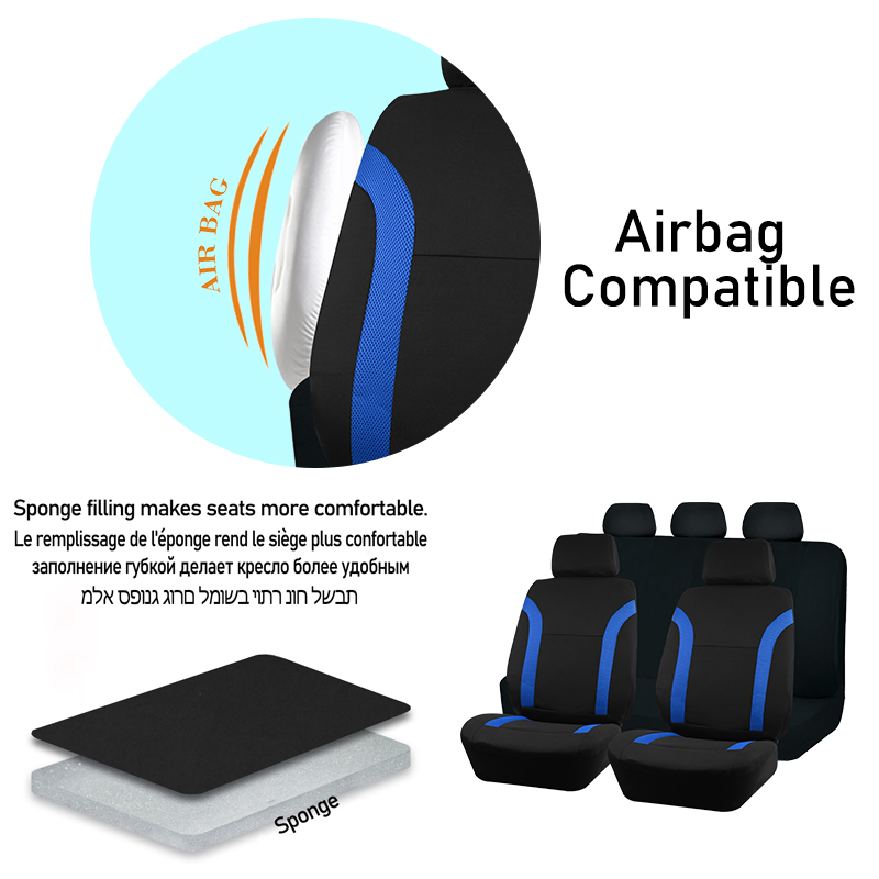 AUTO PLUS Sport Universal Polyester Auto Sitz Abdeckung Set Fit Meisten Auto Plain Stoff Bicolor Stilvolle Auto Zubehör Seat Protector