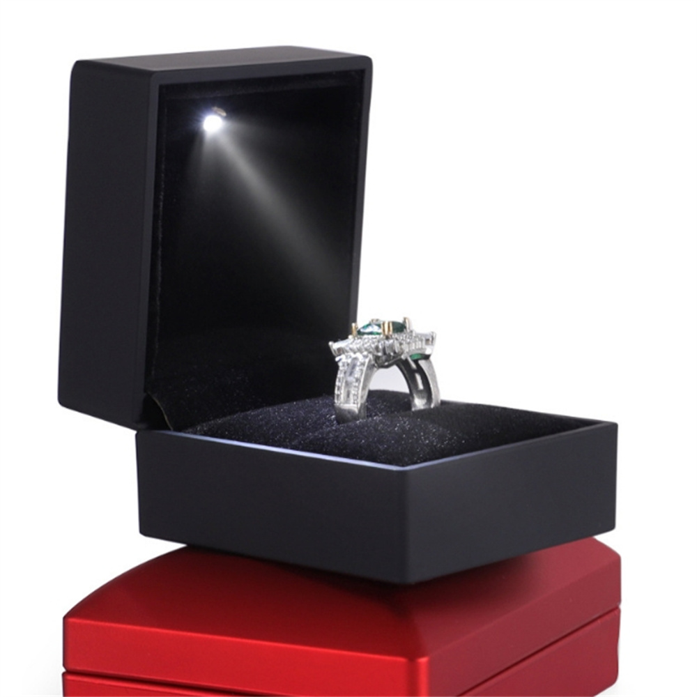 2024 Ring Box With LED Light Jewelry Diamond Ring Box Storage Wedding Ring Box Jewelry Organizer Storage Gift