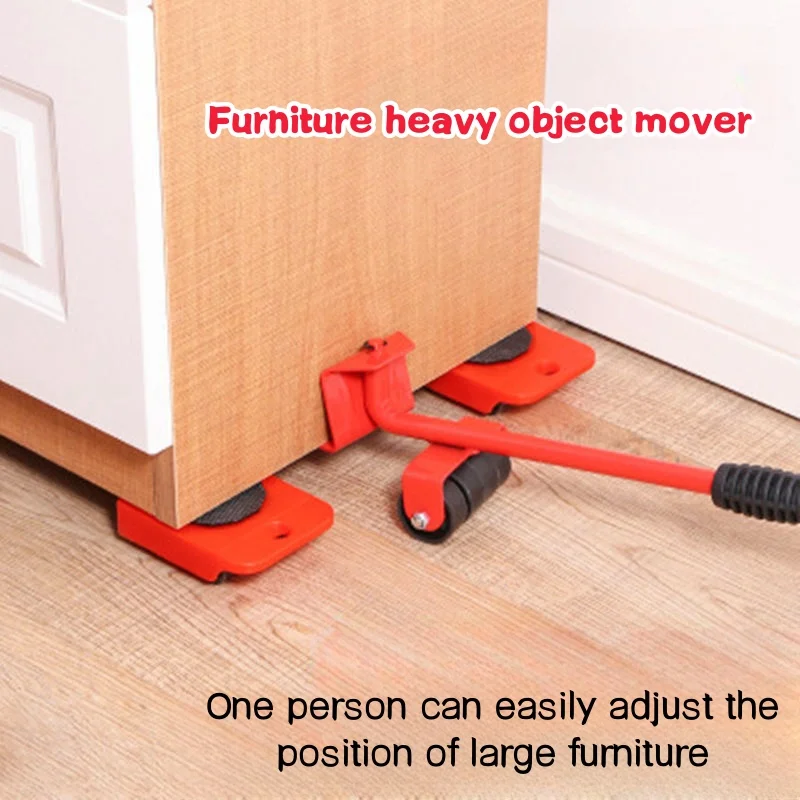 Furniture Moving Transport Roller Removal Lifting Moving Set Wheel Bar Mover Moving Heavy Stuffs Device Hand Labor-saving Tools