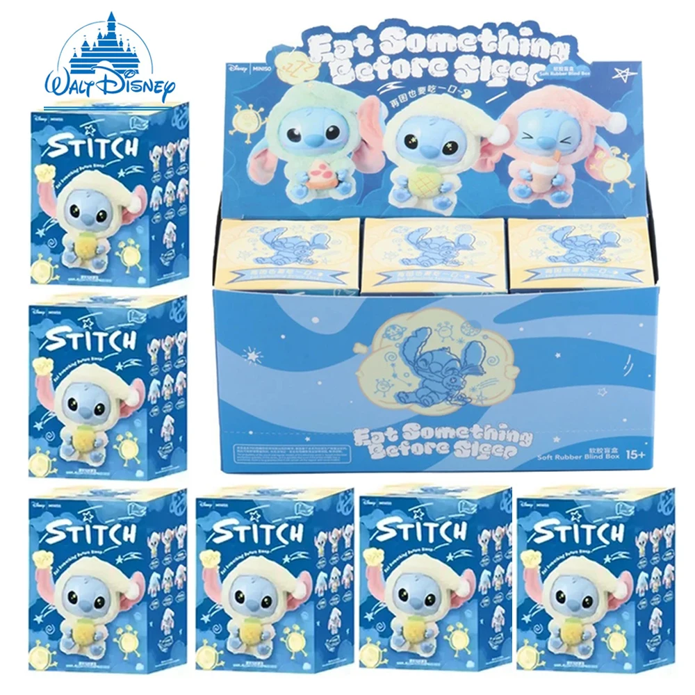Disney Nowa Pluszowa Zabawka Stitch Blind Box Seria Jedz Przed Snu Winylowa Torba Wisząca Śliczna Zabawka Niespodzianka