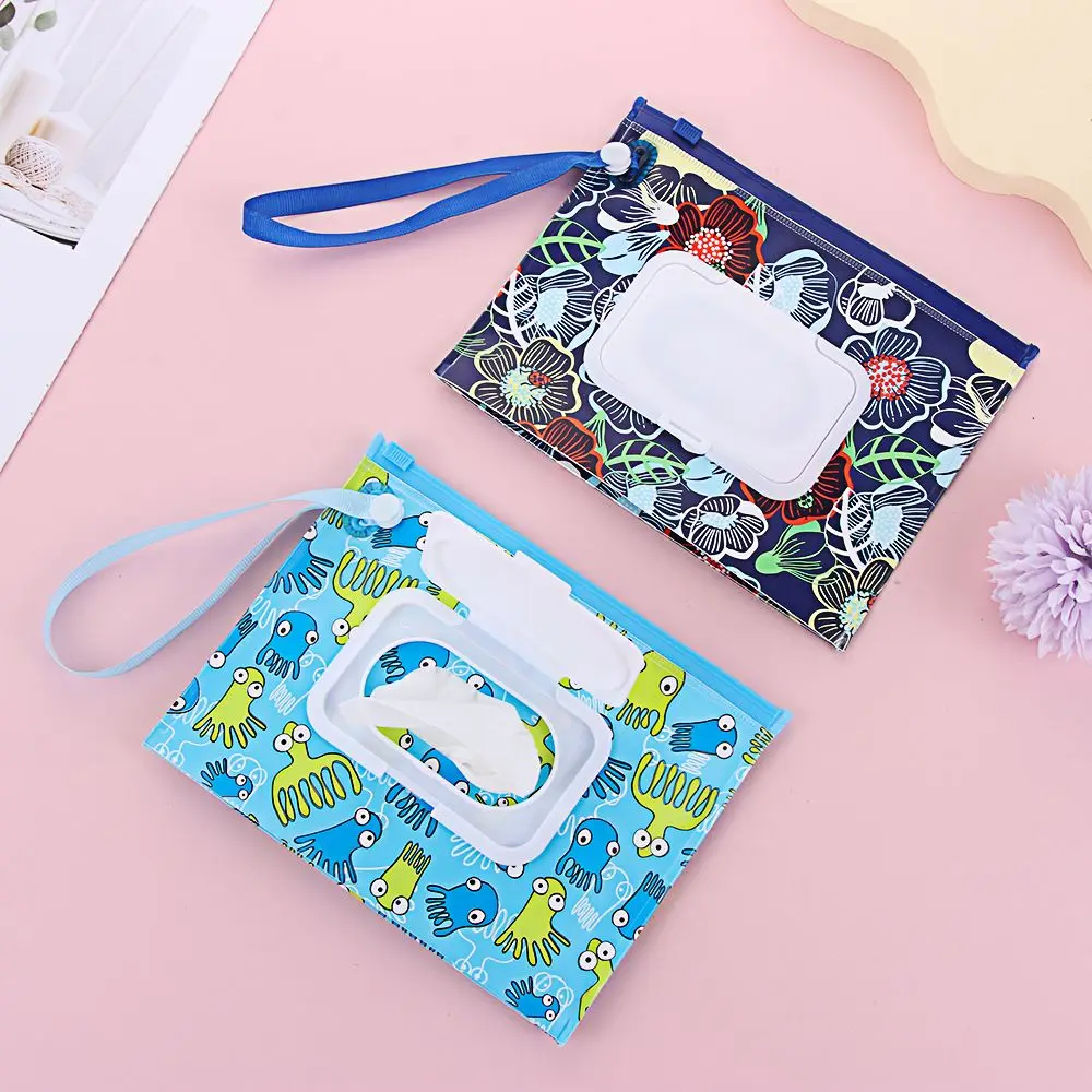 Draagtas met klikband Flip Cover Kinderwagenaccessoires Tissuebox Zak voor vochtige doekjes Cosmetisch zakje
