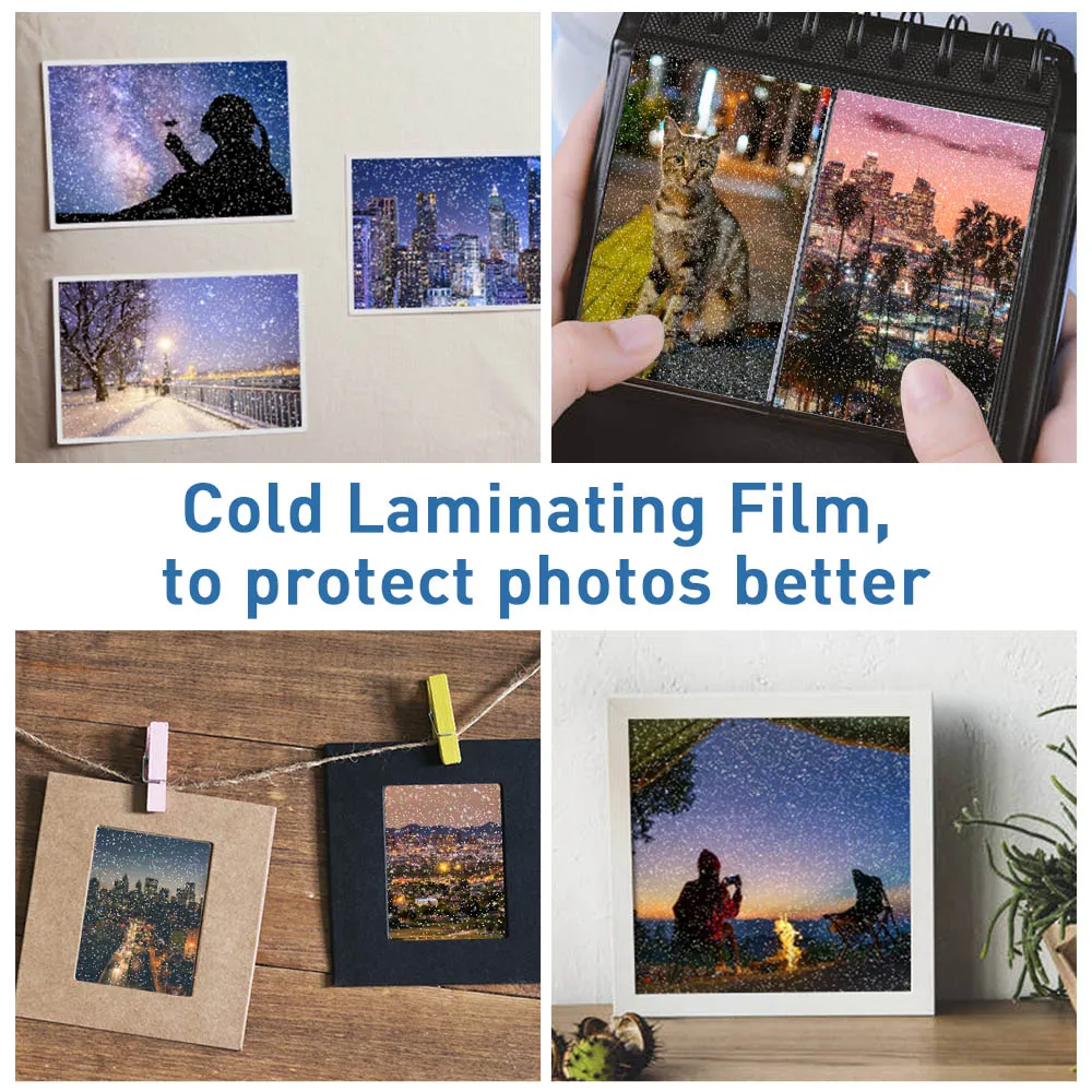 50 枚 A4 粘着コールドラミネートフィルムホログラフィックサンドホイルグリッタースター写真ラミネートフィルム写真を保護する DIY カード