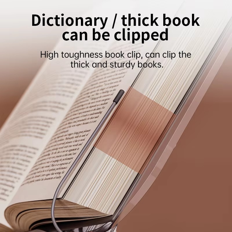 สินค้าใหม่โลหะอลูมิเนียมใสอะคริลิคอ่านหนังสือ 360 หมุนปรับพับ Bookend