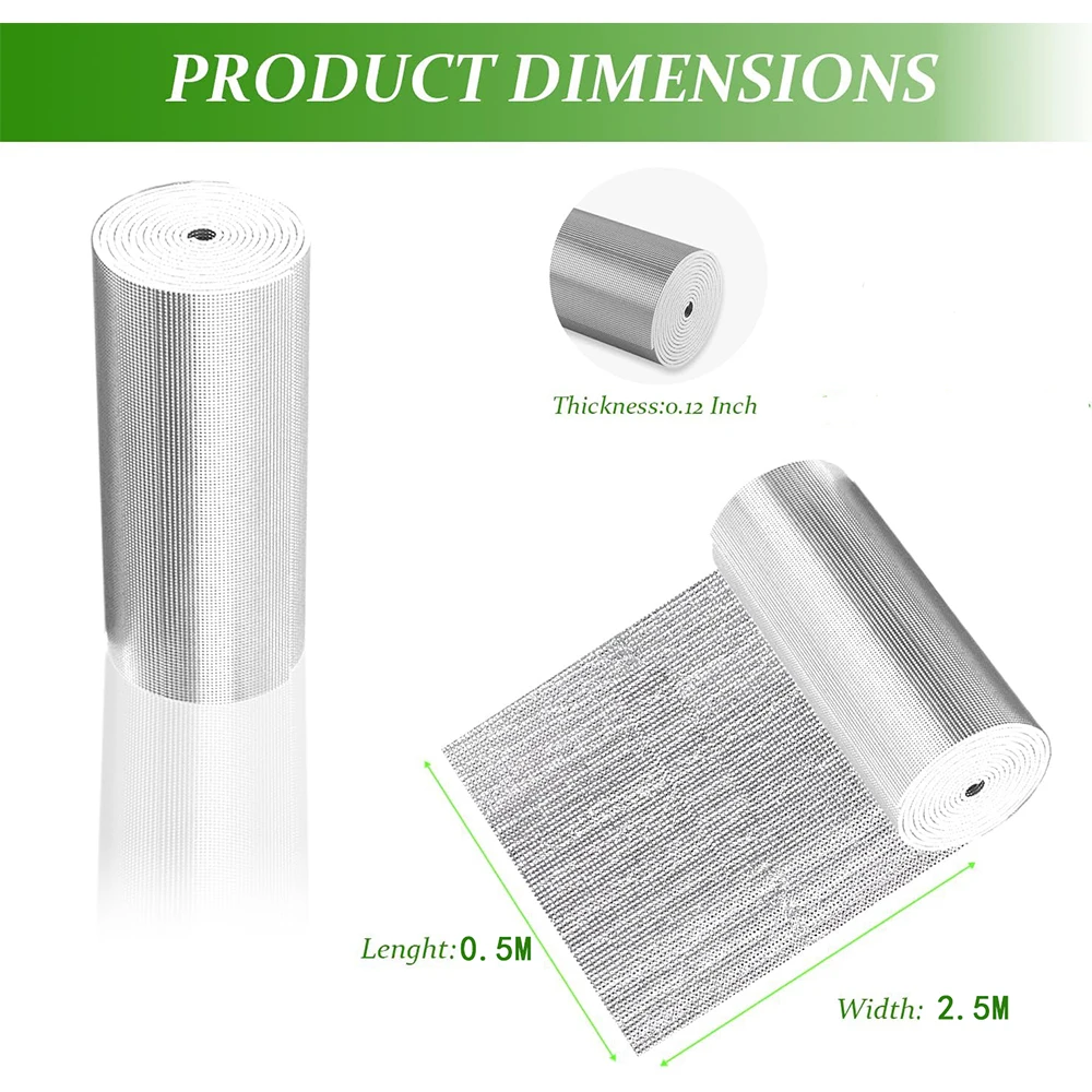 Espuma aislante reflectante, papel de aluminio, rollo de algodón perlado de doble cara, protector térmico frío y térmico para kits de ventanas