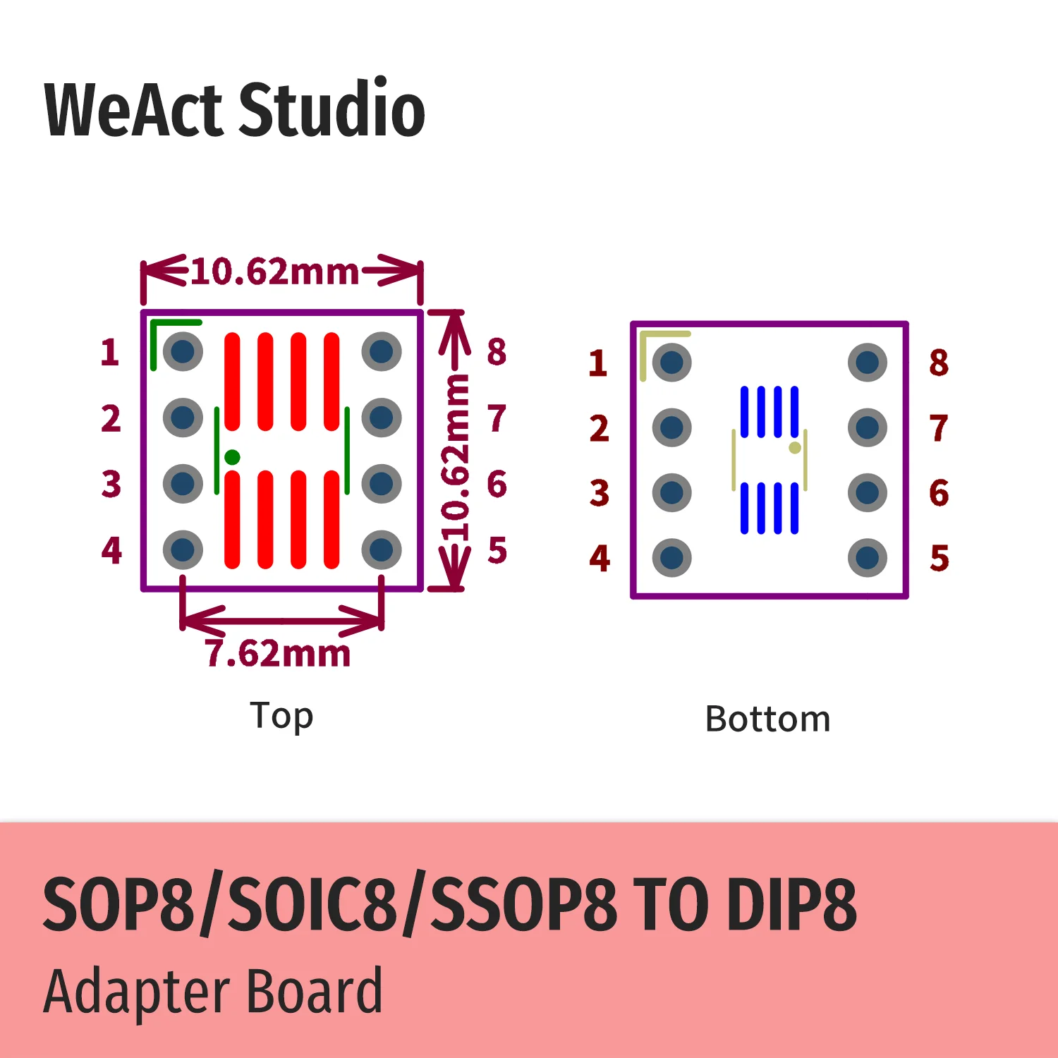 WeAct 10 шт. SOP8 SOIC8 SSOP8 К DIP8 трансферная плата DIP Pin плата шаг адаптер
