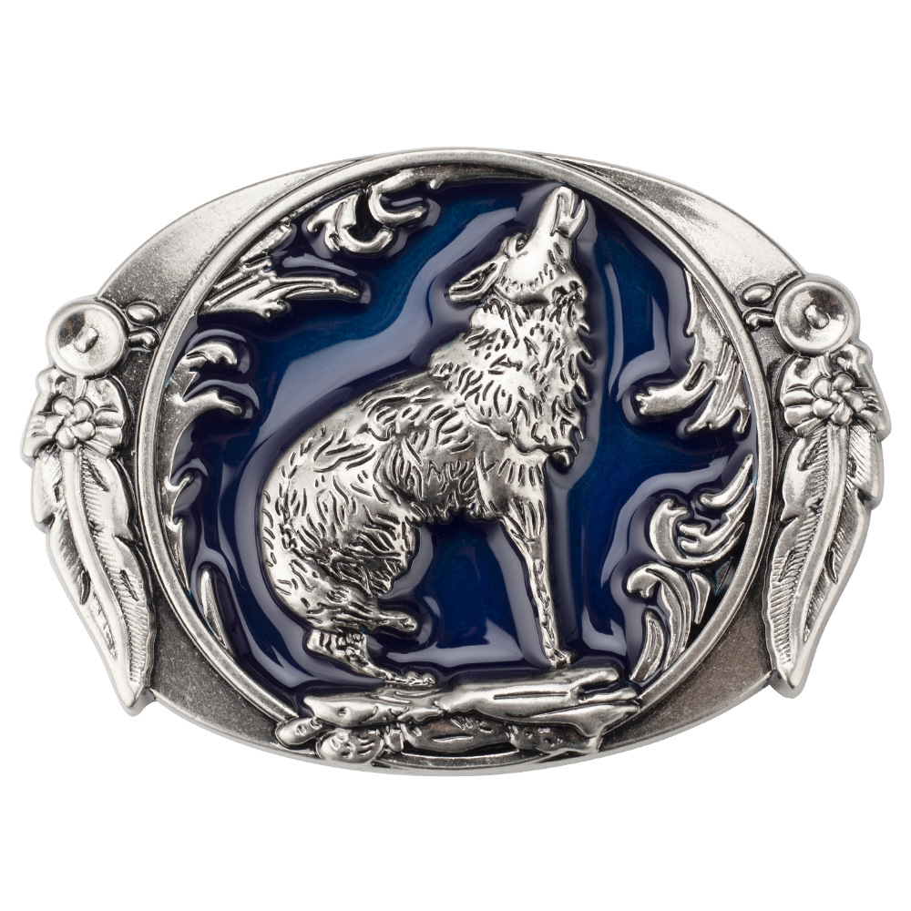 Wild Wolf Gürtelschnalle personalisiertes Tiermuster