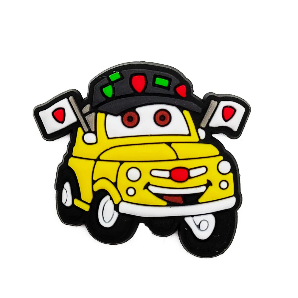 20 piezas de dijes para zapatos de la serie de coches de carreras MINISO para sandalias deslizantes, accesorios de decoración de zapatos de PVC para regalo de cumpleaños y Navidad