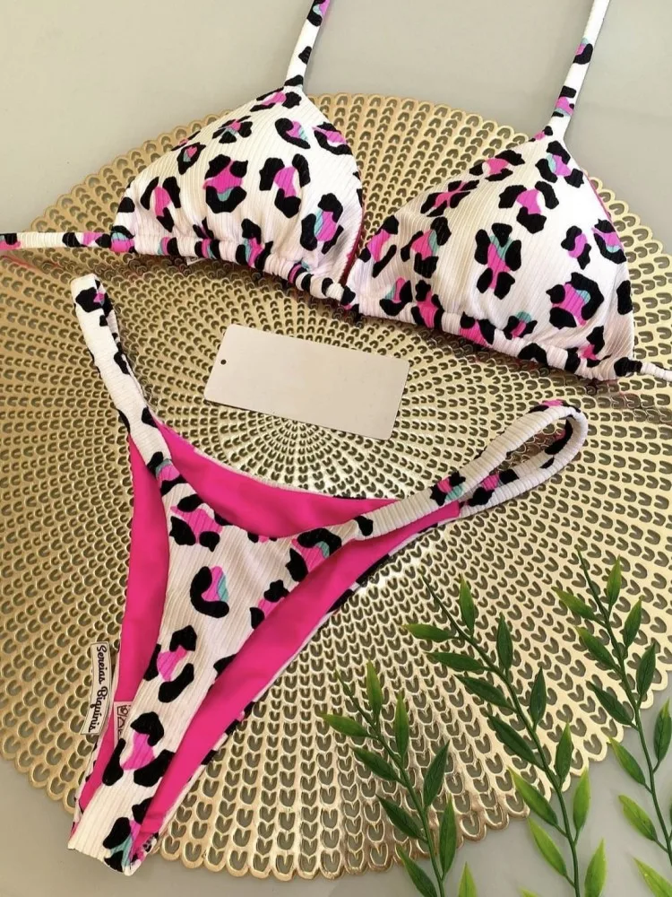 Maillots de bain femmes mignon cerise imprimé brésilien string Bikini ensemble Sexy string maillot de bain deux pièces maillot de bain femmes 2023 vêtements de plage