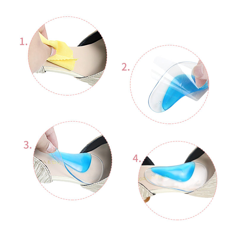 Flatfoot Orthotics Arch Support Insoles Silicone High Heels Flat Shoes Insoles Unisex 2Pcs/4Pcs