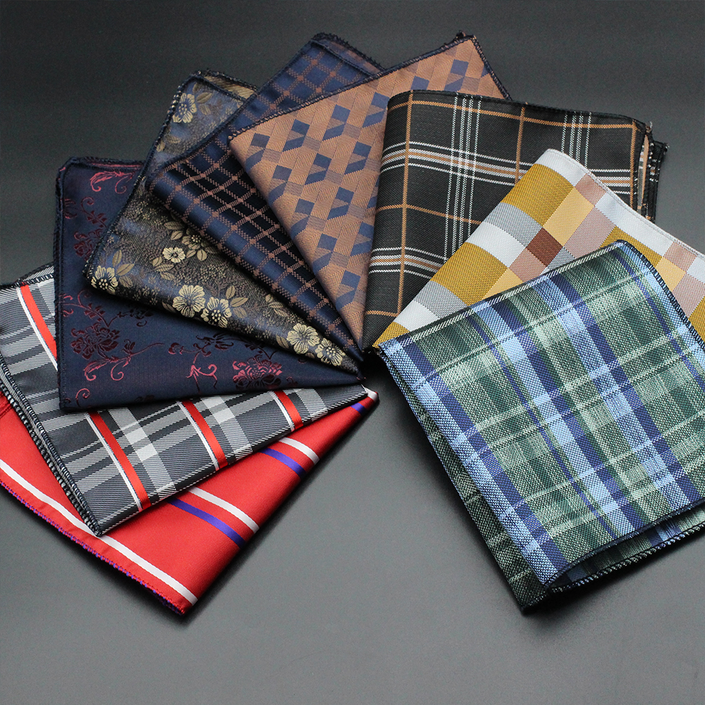 Vintage Gitter gestreift Jacquard gewebt Herren britisches Design Einstecktuch Taschentuch Brust Handtuch Anzug Zubehör