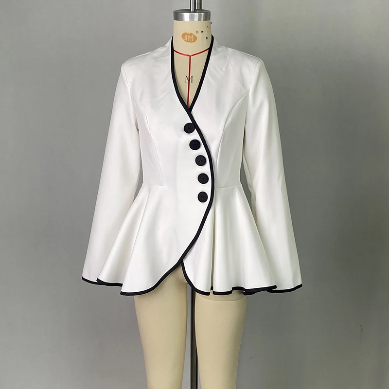 Modigirl outono jaqueta original feminina outerwear 2025 primavera profundo decote em v mangas compridas abotoado fino elegante senhoras roupas topos