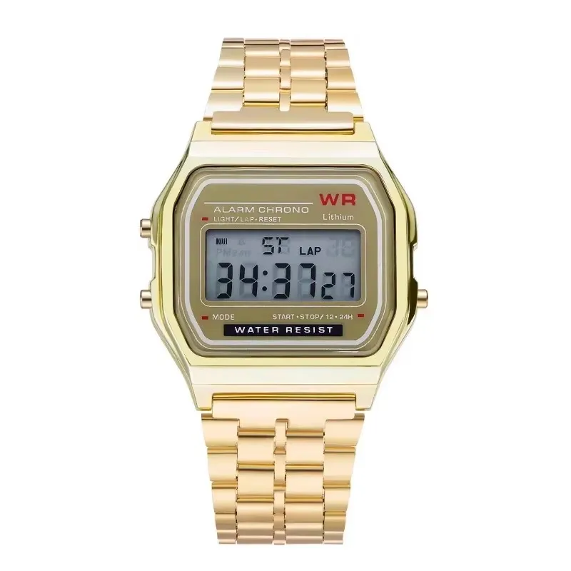 F91W Orologi con cinturino in acciaio Orologio da donna Orologio da uomo d'affari Orologio multifunzione LED digitale Orologio da polso sportivo Orologio elettronico Electron wi