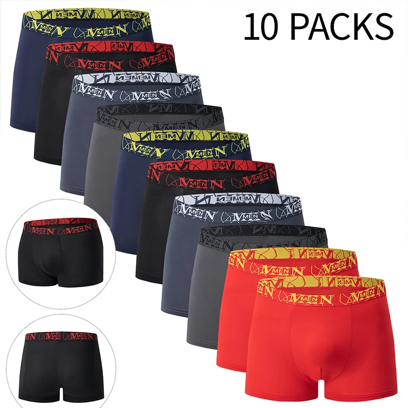 4/10 pezzi da uomo per adolescenti genitore-figlio intimo semplice e alla moda stampato Boyshort Joker casual elastico in vita