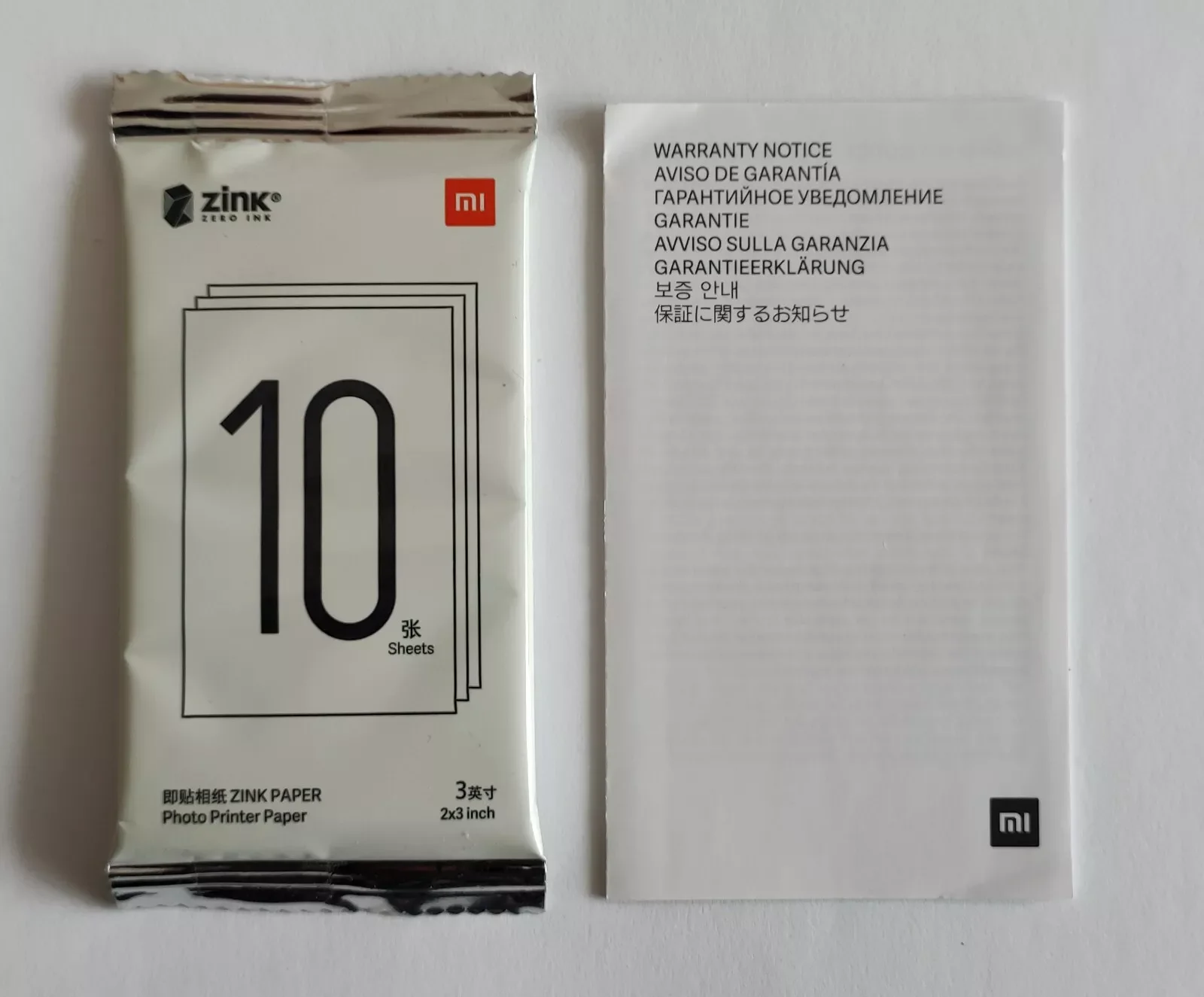 100 Stück globale Version Original Xiaomi Zink 2"x3" Premium Fotopapier 20er Pack versiegelt Neu für Xiaomi ZINK AR Pocket Printer 1s