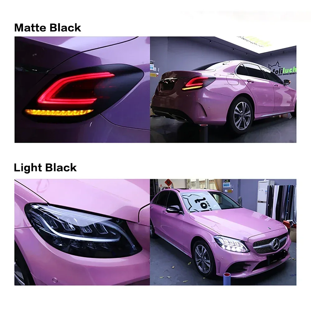 30*200 ซม.ไฟหน้ารถ Tint หมอกไฟท้ายควันสีดําไวนิลฟิล์มฟิล์มกันน้ําสําหรับไฟหน้ารถฟิล์ม
