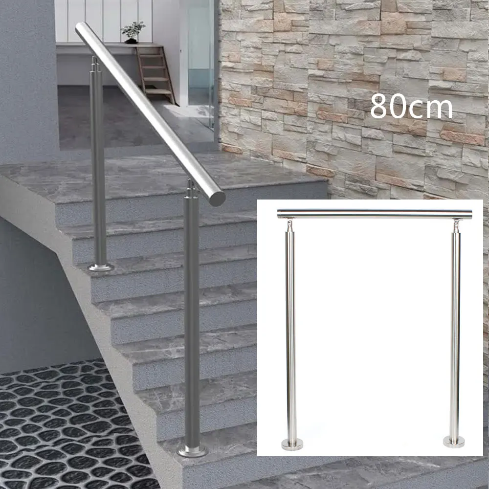 Poignée de sécurité en acier inoxydable de 80 cm, kit de main courante de garde-corps d'escalier, rail d'appui de sécurité extérieur pour garde-corps intérieur/piscine