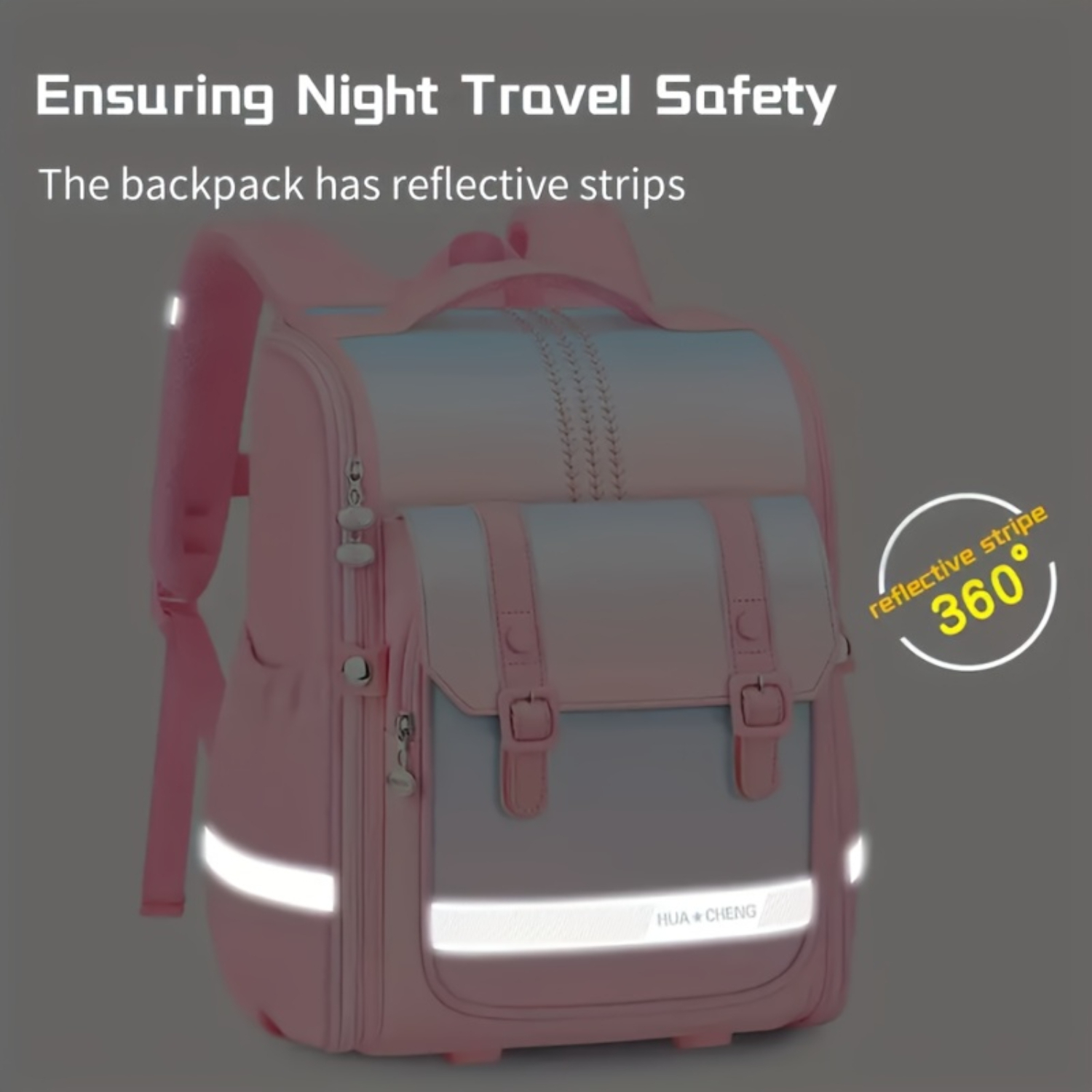 1pc 大容量フェイクレザーバックパック - スタイリッシュなスクールバッグ