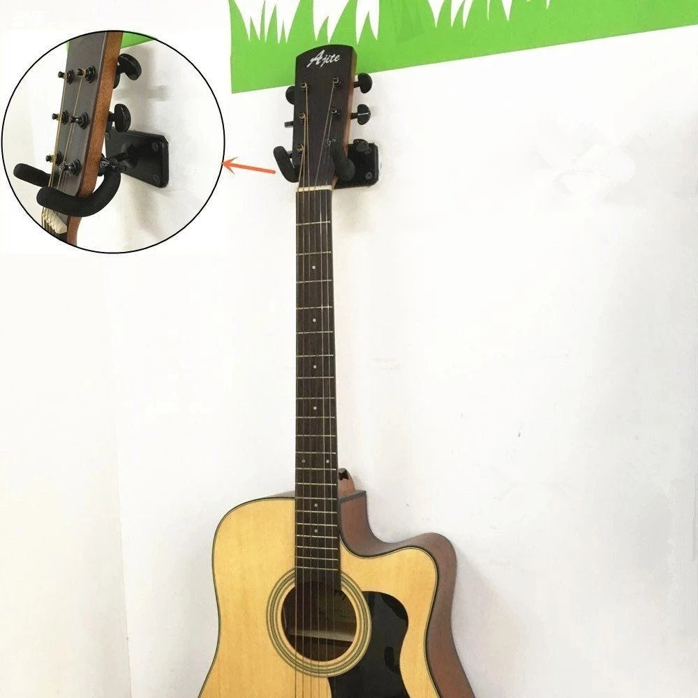 Metalowy wieszak na gitarę Hak do montażu na ścianie Antypoślizgowy stojak na gitarę Ukulele Skrzypce Gitara basowa Akcesoria do instrumentów