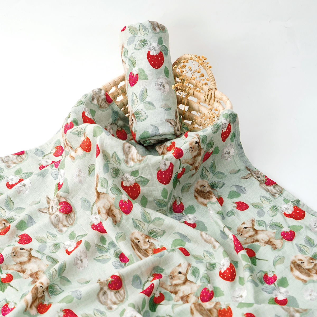 HappyFlute Nuovo One Piece Stampa digitale Cotone di bambù 2 strati Swaddle in mussola super morbida Avvolgente di alta qualità per coperta neonato