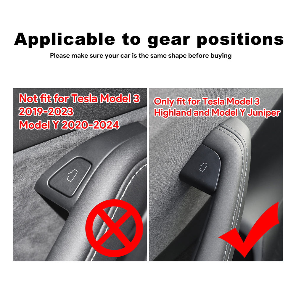 Cubierta embellecedora de parche para interruptor de puerta de gamuza superior italiana para Tesla Model 3 Highland 2024 Model Y Juniper 2025, accesorios de decoración para coche