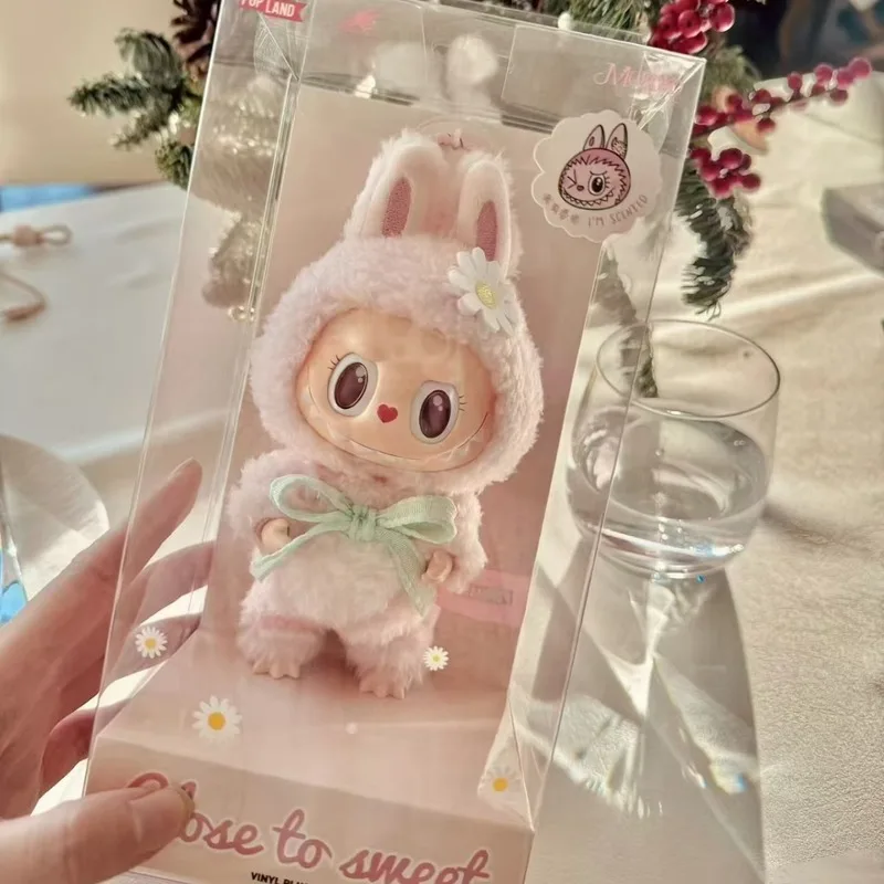 Labubu Mokoko ตุ๊กตาไวนิลน่ารักน่ารักสำหรับตกแต่งพวงกุญแจห้อยกระเป๋า1st รูปดอกไม้ฤดูใบไม้ผลิของขวัญในสวนสนุก