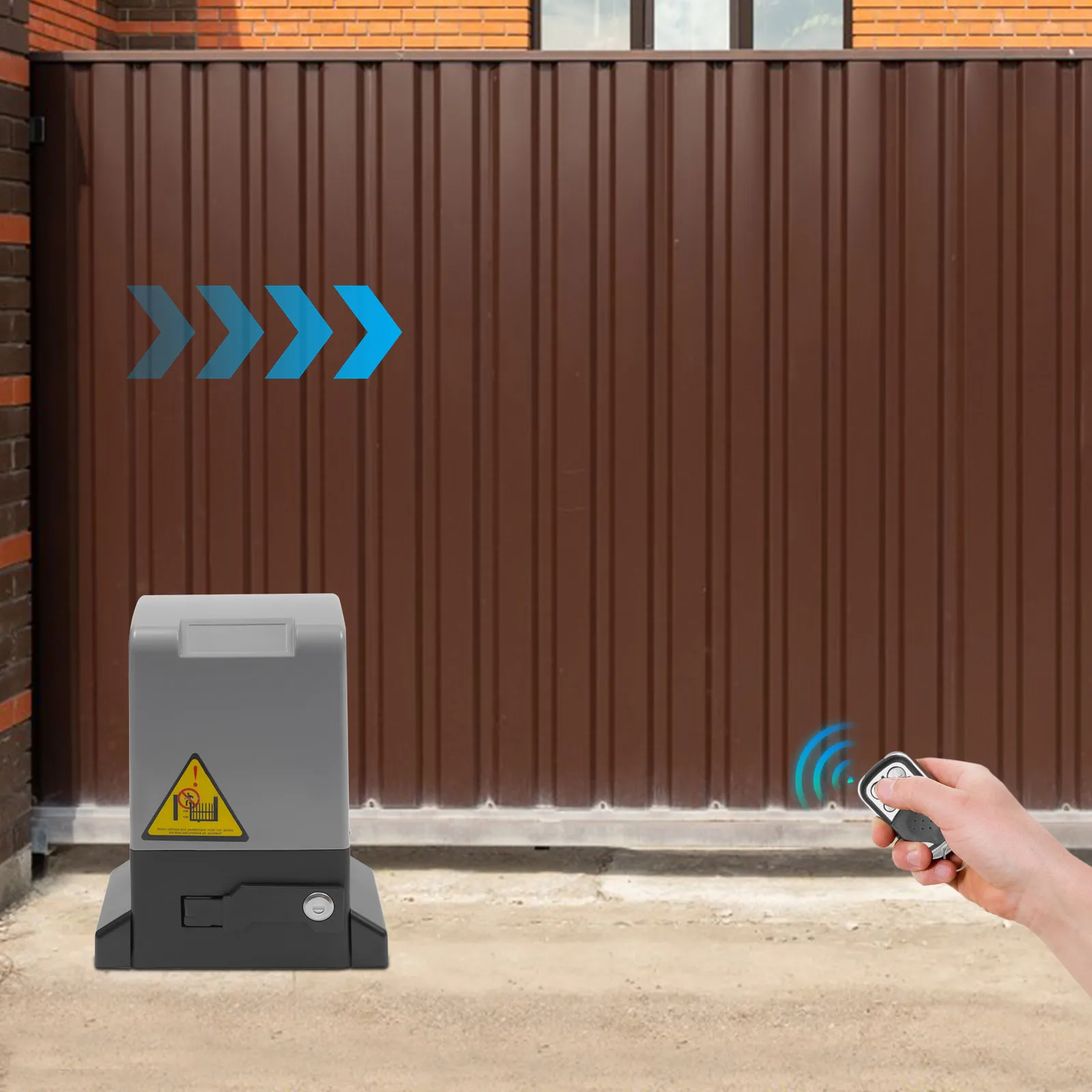 Kit di sicurezza per vialetto con motore apriporta automatico Apricancello scorrevole elettrico Azionamento per cancello scorrevole 220 V Impermeabile esterno (370 W)