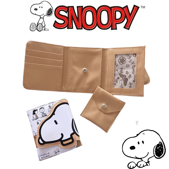 Кошельки для монет с принтом Снупи, короткий кошелек, студенческий кошелек на защелке, сумка для карт из искусственной кожи со скидкой, женская сумка для мелочи, портативная сумка для хранения