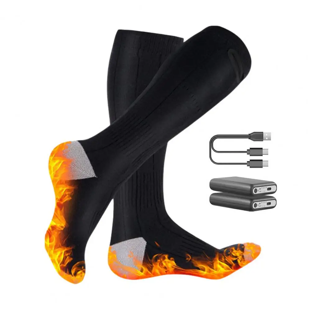 Calcetines térmicos recargables para hombre y mujer, medias eléctricas con Control remoto por aplicación, para esquí, senderismo, Camping, invierno, 1 par