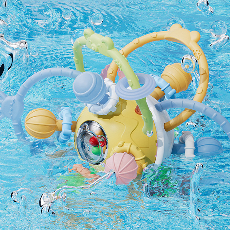 Hochet en Silicone pour Bébé de 0 à 12 Mois, Développement Sensoriel, Balle à Saisir à la Main, Jouets Doux pour Bébés