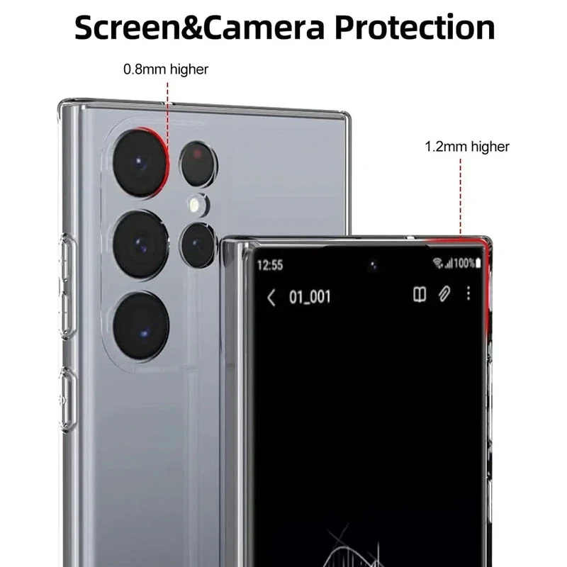 Funda de teléfono transparente de silicona suave para Samsung A53 A13 A52 A12 A54 A23 A55 A52S S25 S24 S22 S21 S23 Ultra S20 FE Galaxy Note 20Ultra