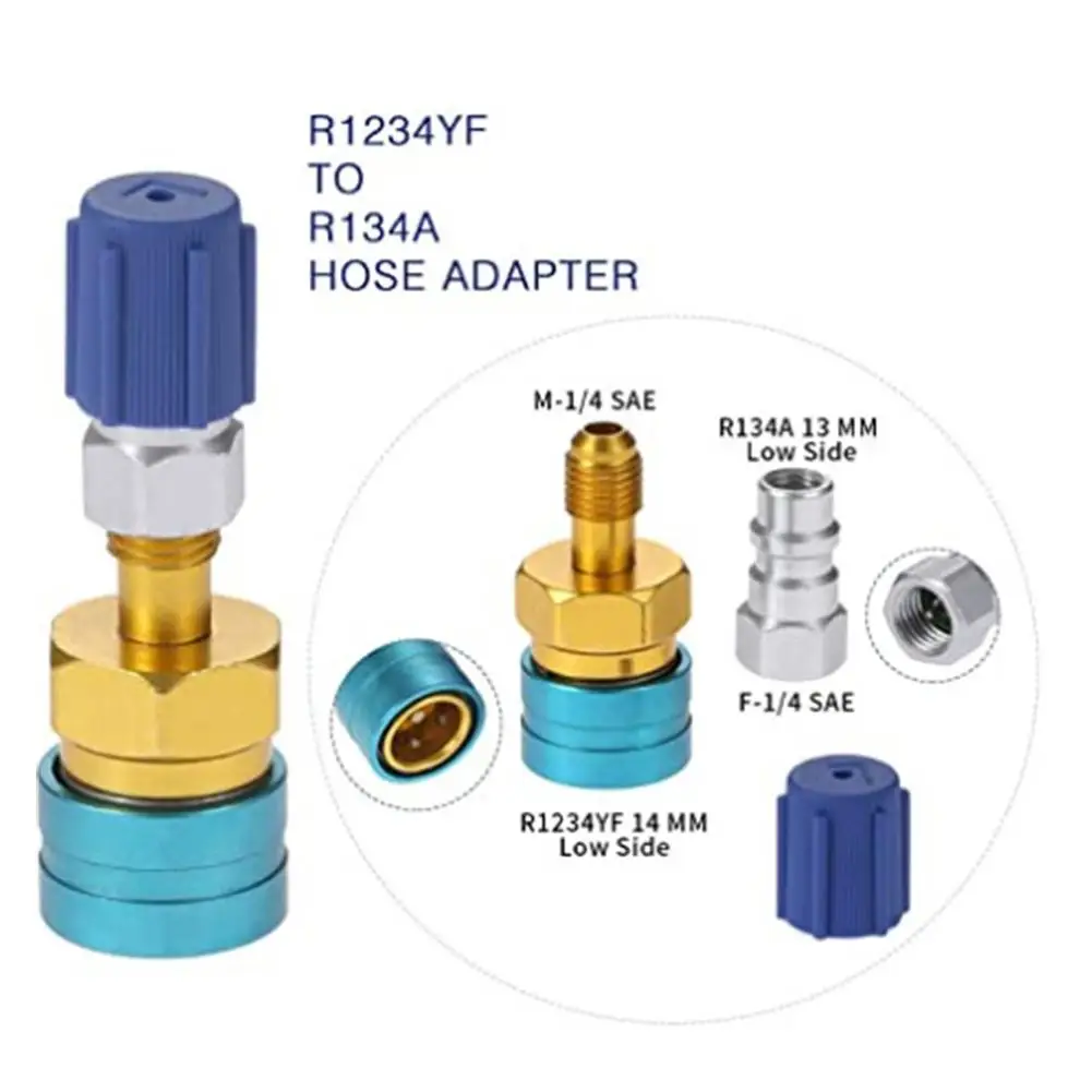 Adapter Quick Fitting Coupler For R134A To R1234YF High Low Side Adapter Fitting Connector Car Airconditioning Fitting Car Tools