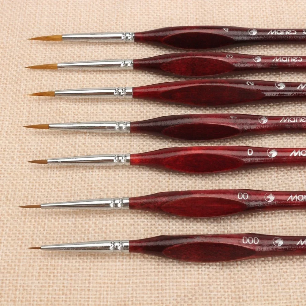 Conjunto de pincéis profissionais de 7 unidades, arte de cabelo de sable, caneta de desenho para pintura de unhas