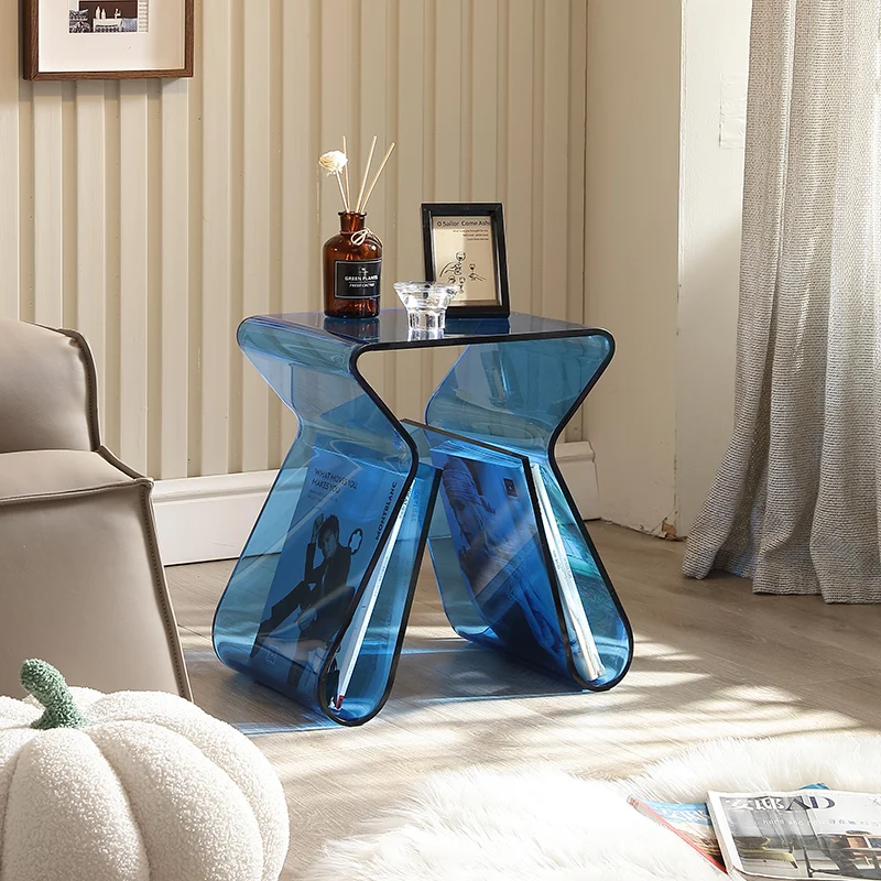 ​ ​ Designer italiano transparente acrílico mesas de centro moderno luxo pequeno espaço sofá lateral móveis café stolik kawowy fyct ​ ​