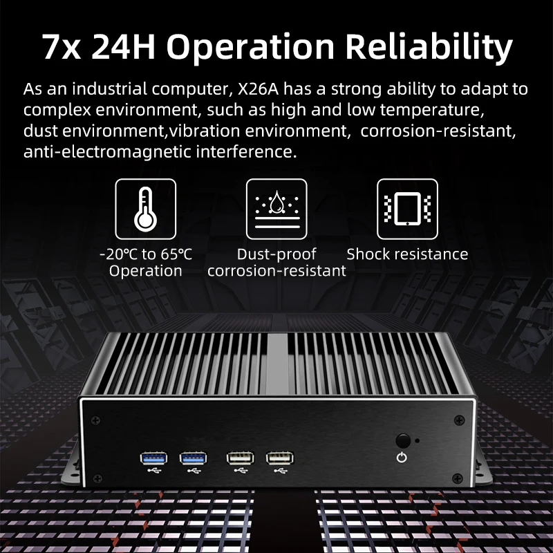 Mini PC Industrial sin ventilador 6x COM RS232 2,5G Ethernet Intel i3 i5 i7 4th/5th Gen CPU WiFi 4G LTE ranura SIM Windows Linux