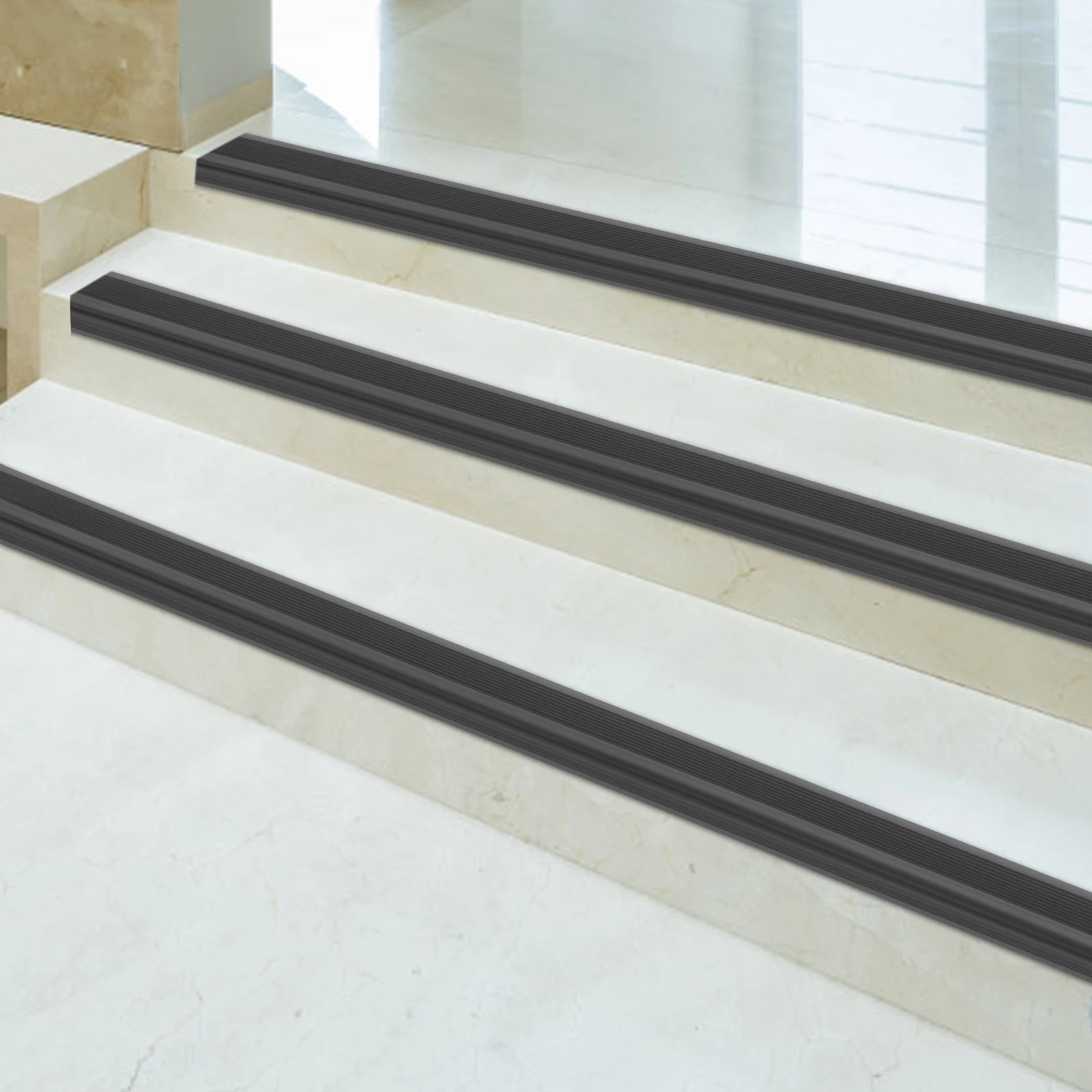 10 m schwarze, rutschfeste Treppenstreifen, rutschfest, für Zuhause, flexible PVC-Treppen, rutschfeste Sicherheitsstreifen für Treppen, Skateboards und Decks