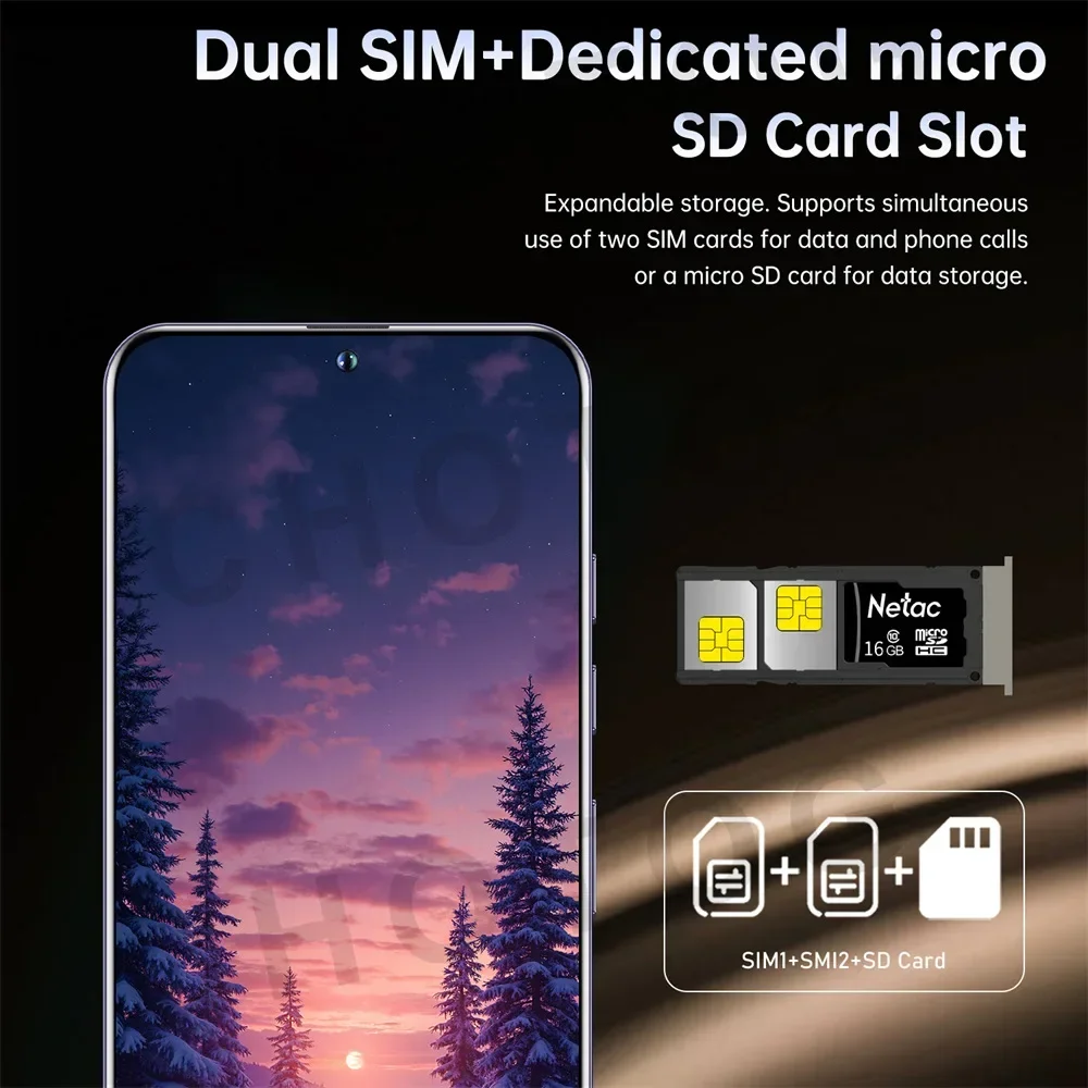 2025 Smartphone SMS 24 Ultra Originale 7.3HD Doppia Scheda SIM Telefono Cellulare 7800mAh Android 14 Versione Globale Cellulari Cellulari