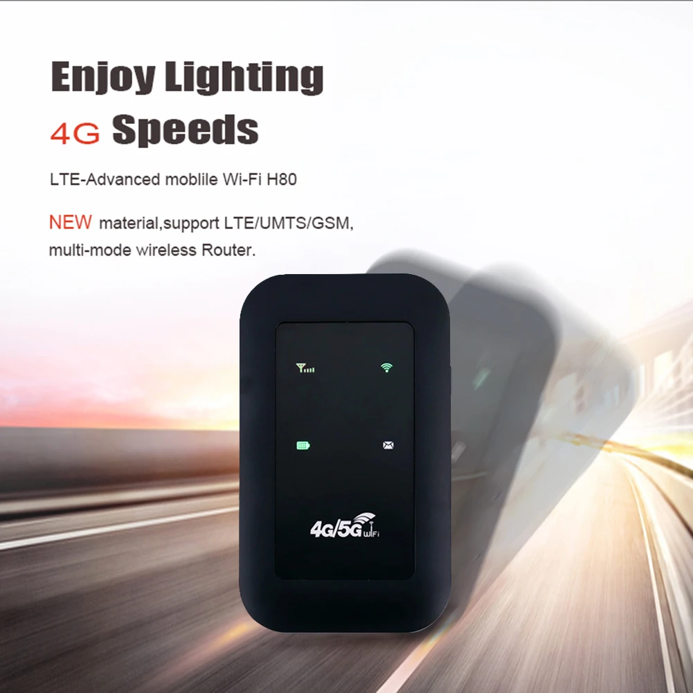 Repetidor WiFi Amplificador de Sinal Expansor de Rede, Mobile Hotspot Pocket, Modem Mifi sem fio, slot para cartão SIM, 4G LTE Router, 150Mbps