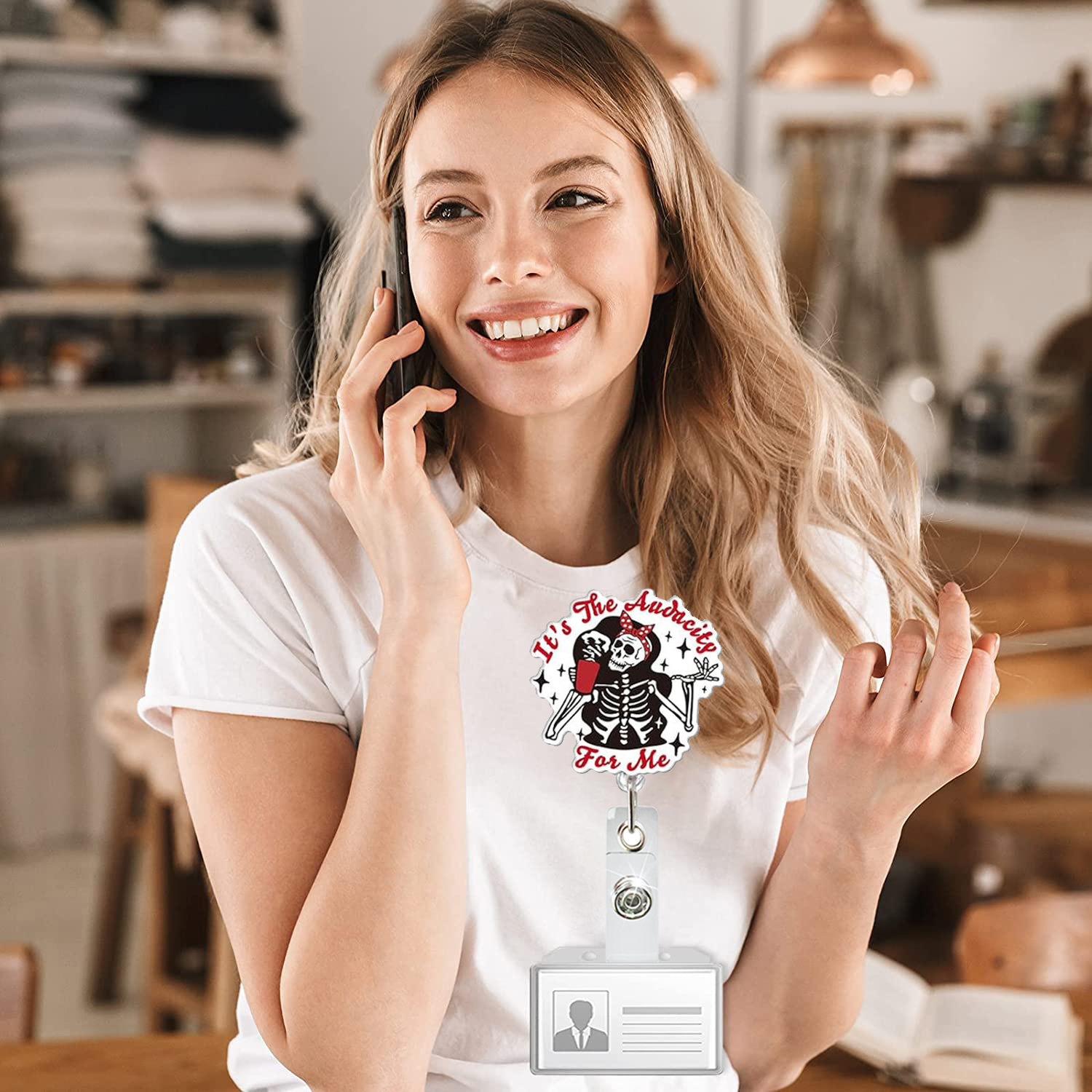 格納式IDバッジホルダー,アクリル,炎,頭蓋骨,黒猫,バッジホルダー,医師,看護師,教師,学生へのギフト