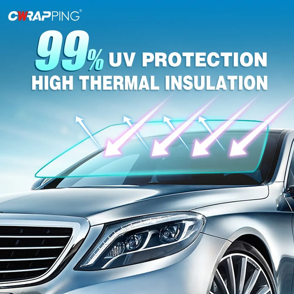 รถหน้าต่างฟิล์มฤดูร้อนพลังงานแสงอาทิตย์ UV Protector Tint Tinting ฟิล์มสําหรับรถยนต์หน้าต่างความเป็นส่วนตัวฟิล์ม 50 ซม.X 300 ซม.Sun Shade ฟิล์ม