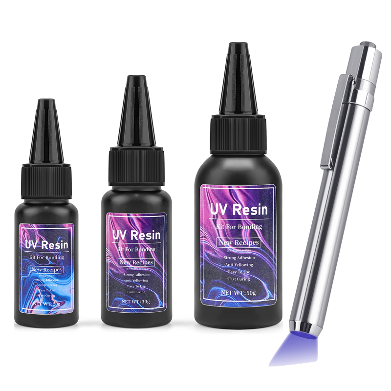 20g/30g/50g UV Epoxy Resin Glue DIY Jewelry Making High Transparency Fast Drying High Hardness Glue UV Lamp DIY Craft Decor
