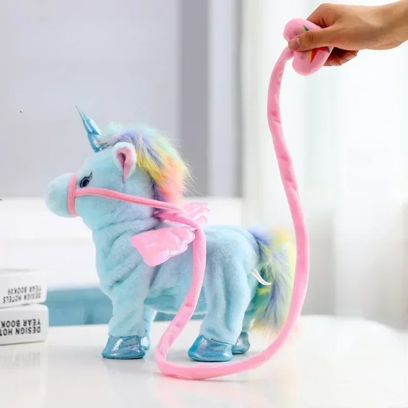 Brinquedo elétrico do luxuoso do unicórnio, andar e cantar, com trela, anjo, cavalo